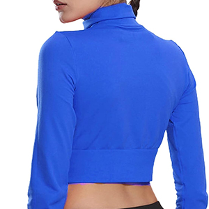 Custom LOGO Breathable Gym Fitness Zip-Up Training Sweat Running <b>Workout</b> Yoga Cropped Sport <b>Jacket</b> for Women - Product Image 3