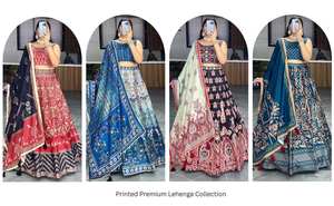 Proveedor de conjuntos de lehenga-choli y dupatta de seda artística de primera calidad para festivales, con estampado y trabajo de gota patti, de Surat. - Product Image 6