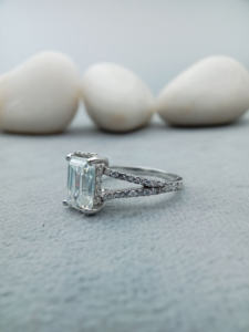 Fino 18K Oro blanco sólido VVS Lab Grown Diamond Solitaire Anillo de compromiso Classic Eternity Wedding Band para fiestas - Product Image 3