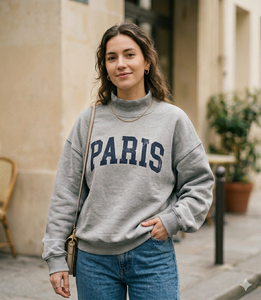 Haut oversize à col montant pour femme, chaud et confortable, coupe décontractée, forme ample, idéal pour le quotidien, vêtement contemporain - Product Image 1