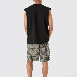 Men's Black Sleeveless O-Neck Tank Top Solid Woven Casual <b>Muscle</b> <b>Vest</b> Plus Size Athletic Workout Wear Quick Dry Breathable - Product Image 4