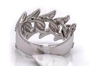 Iced Moissanite Double Row Cuban Link Cluster <b>Ring</b> 925 Sterling Silver Rhodium Plated Hip Hop Style Unisex Gift <b>for</b> <b>Men</b> Women - Product Image 2