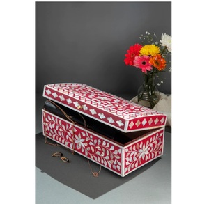 Premium Quality Mother of Pearl Inlay Jewelry Box with Artistic Patterns Handmade Wedding Special Gift Box - Product Image 1