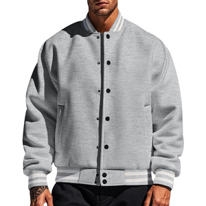 High Quality Custom Blank Baseball Buttons Bomber <b>Jacket</b> Long Sleeve <b>Men's</b> Varsity <b>Jacket</b> - Product Image 2