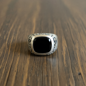 Anillo de Moda de Ónix Negro de Diseño, 13.9 Gramos - Product Image 3
