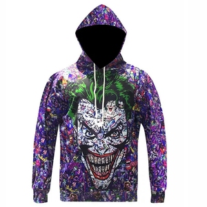 เสื้อฮู้ดดี้พิมพ์ลายดิจิตอล 3 มิติ ลายโจ๊กเกอร์ แบบสวมหัว ทรงหลวม แฟชั่น แห้งเร็ว สำหรับฤดูใบไม้ร่วง ผลิตจากโพลีเอสเตอร์ 100% ขายส่ง - Product Image 1