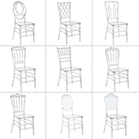 Acryl-Stuhl Esszimmer Tisch- und Stuhlset für Partys Outdoor-Party Bankett-Stühle Akzent-Luxus