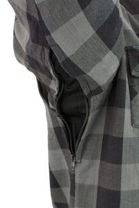 Chemise en flanelle à carreaux gris anthracite pour homme, robuste, à manches longues, style utilitaire, double poche, étiquette personnalisée, vente en gros - Product Image 6