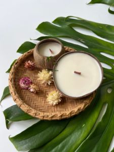 Vela Aromática Coco Eco para Spa, Hecha a Mano con Cáscara de Coco Natural, Aroma a Coco, Biodegradable, para Acción de Gracias y Pascua - 100g - Product Image 4