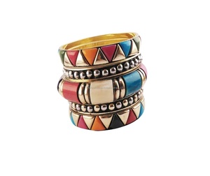 Bracelets Fantaisie Géométriques en Laiton Plaqué Or, Ensembles Colorés Incrustés, Unisexe, Tendance Unique, Bijoux Faits Main - Product Image 2
