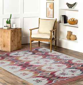 Décoration de salon écologique, tapis kilim en jute et laine tissés à la main pour salon, chambre et bureau - Product Image 1