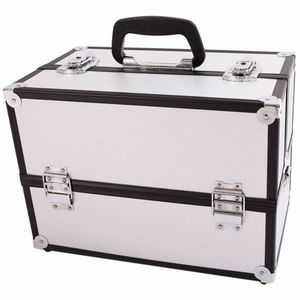 SM 2083 Silver Aluminum Alloy Train <b>Case</b> for <b>Makeup</b> & Jewelry Organizer - Product Image 5