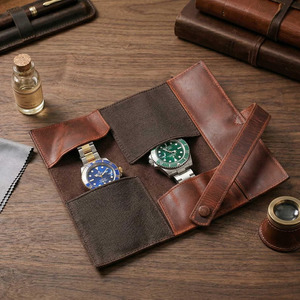 Hochwertige Leder-Uhrenrolle mit Fächern, luxuriöses Sammler-Reiseetui, Leder-Uhrenrolle zum Verkauf zum Großhandelspreis. - Product Image 1