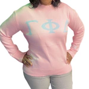 Women's Gamma Phi Delta Sweater Custom Embroidered Greek Letter Knit Pullover Crew Neck Sorority Fashion Casual Winter Wear - Product Image 3