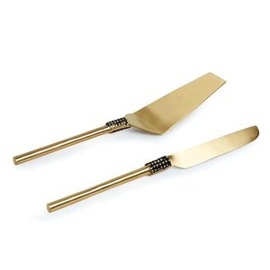 Wedding <b>Cake</b> Slicer and <b>Server</b> Set Polished Handmade Milky White Resin Transparent Handle Wedding <b>Cake</b> <b>Server</b> Set - Product Image 1