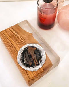 Mabkhara en bois d'agar fabriqué à la main avec de l'époxy, pour la combustion traditionnelle de charbon de bois d'oud, décoration de luxe pour la pièce, en provenance d'Inde - Product Image 4