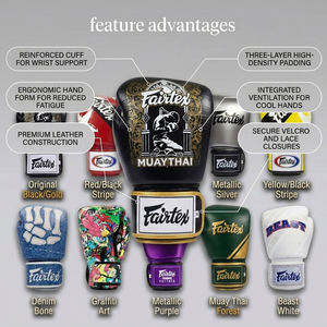 ถุงมือชกมวย Fairtex ขายดี หนังวัวแท้ น้ำหนักเบา ระบายอากาศได้ดี ปิดข้อมือแบบตีนตุ๊กแก สำหรับศิลปะการต่อสู้ - Product Image 5
