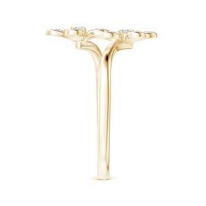 Anillo de compromiso y aniversario de lujo con doble diseño floral, diamantes cultivados en laboratorio, corte pavé, oro de 10K/14K/18K, plata 925/935 - Product Image 4