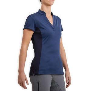 Chemise de golf pour fille, manches courtes, col halter, en Spandex/Polyester, respirante, écologique, toutes saisons - Product Image 3