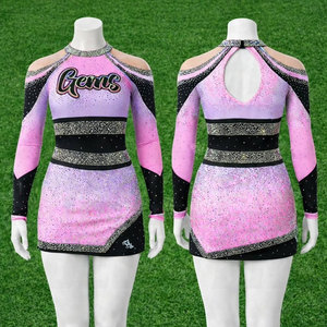 Uniformes de Porristas Personalizados Premium con Pedrería Brillante, Impresión por Sublimación, Diseños Atractivos y Brillantes, Nombre del Equipo Personalizado - Product Image 1