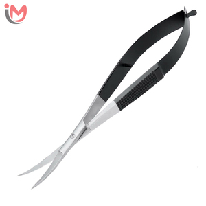 Tijeras Micro Black Beauty Rectas y Afiladas de 12 cm con Mango de Acero Inoxidable y Resorte para Recortar Vello Facial, de Nariz y Cejas - Product Image 2