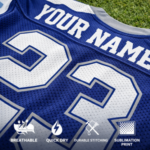 Uniforme d'équipe de football américain personnalisé pour les écoles, coupe courte, séchage rapide, respirant, tissu 100% polyester, nom du joueur sublimé - Product Image 2