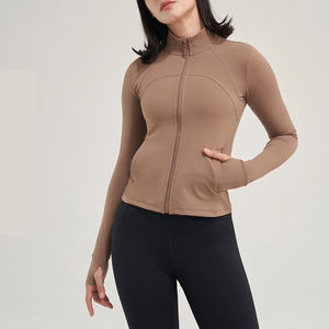 Chaqueta Deportiva de Manga Larga para Mujer, Diseño Cómodo, Color Sólido, con Cierre, para Yoga y Ejercicio, Venta al Por Mayor 2026 - Product Image 1