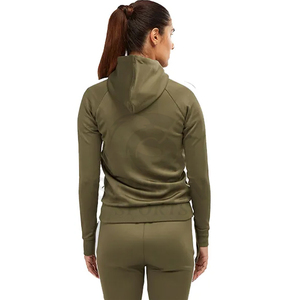Women Olive Green Hooded <b>Tracksuit</b> Set Full Sleeve Zipper Front Side Pockets Sporty Casual Autumn Wear - Product Image 4