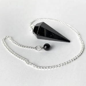 Péndulo de Obsidiana Negra Natural, Cristal Pulido, Péndulo de Radiestesia, Piedra Curativa, Meditación, Gema Espiritual, Herramienta de Adivinación - Product Image 1