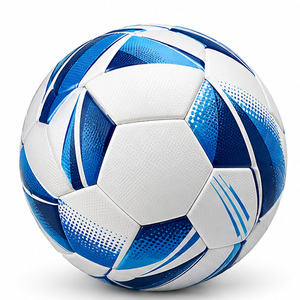 Soccer <b>Ball</b> White Blue Pattern Durable Thermal Bonded Machine Stitched <b>Training</b> <b>Ball</b> Inflated 0.4-0.45kg - Product Image 6