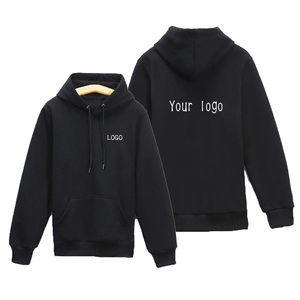 Hot Men's Hooded Pullover Sweatshirts Pure Color Hoodie Blank Custom Printed Logo Embroidery - Product Image 1