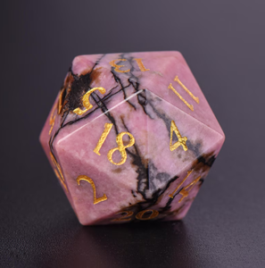 Ensemble de dés de jeu de rôle en rhodonite de luxe, faits à la main, polyédriques, pour Dungeons & Dragons, collection de cadeaux de luxe - Product Image 6