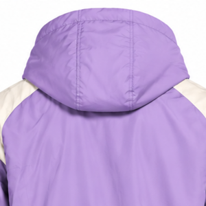 Mens Lavender Neutral Colorblock Nylon Hoodie <b>Shorts</b> Set Quarter <b>Zip</b> Lightweight Athletic Fitness Training Casual Sportswear - Product Image 4