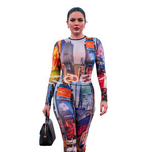 Ropa Deportiva Femenina de Primera Calidad, Mono Sublimado de Manga Larga con Leggings Elásticos a Precio de Mayoreo - Product Image 2