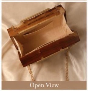 Bolso de Mano de Madera Natural, Hecho a Mano, de Lujo para Mujer, Elegante Bolso de Noche para Bodas y Fiestas - Product Image 4