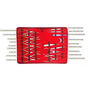 Ensemble de 18 instruments dentaires de chirurgie générale de haute qualité en acier inoxydable pour pose de brackets et collage manuel - Product Image 4