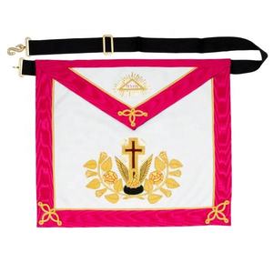 Delantal de Rose Croix masónico de 18 grados hecho a mano, accesorio de imán de cuero de tamaño personalizable, insignia de diseño bordado 3D para coser - Product Image 1