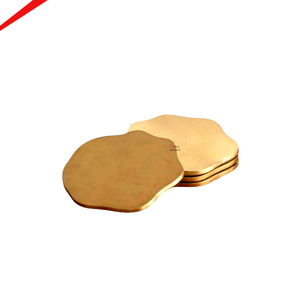 Exclusive high end Finished metal Golden coasters stylish home decor and premium <b>table</b> accessories - Product Image 2