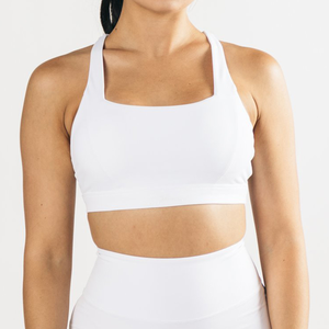 Women's Plus Size Leopard Print Breathable High Windproof Backless Crop Sports Bra for Workout Yoga with Spandex/Nylon Material - Product Image 1