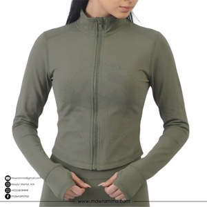 Veste de yoga pour femme, haute élasticité, extensible dans 4 directions, fermeture éclair intégrale, vêtements de sport pour la course à pied, la remise en forme et l'entraînement, coupe régulière, respirante - Product Image 3