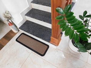 Modern Rectangle Plant Fiber <b>Doormat</b> 25X75CM Indoor High Quality Machine Made Nature Theme Horizontal Pattern - Product Image 1