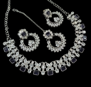 Gold Plated Fancy Collection Geometric Crystal Pearl Necklace <b>Earring</b> Ring Set <b>Women's</b> Wedding Jewelry Classic Style High - Product Image 2