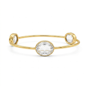 Bracelet jonc en argent 925 plaqué or naturel avec pierres précieuses en cristal, vente en gros, tendance, cadeau de mariage, bijoux de fête pour fournisseurs - Product Image 2