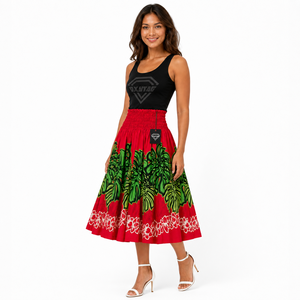 Robe longue florale personnalisée pour femme, style hawaïen, automne, décontractée, légère, 100 % coton, pour vacances tropicales à la plage ou sur l'île, prix de gros - Product Image 1