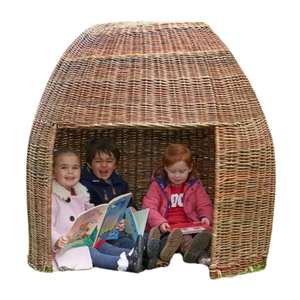 Tente de jeu de luxe en rotin naturel pour enfants, maisonnette en osier avec meubles pour enfants en rotin, vente en gros - Product Image 3