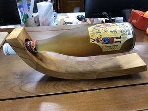 Estante para Vino de Madera de Teca en Forma de Luna Curva, Ecológico y Minimalista, para Restaurante, Cocina, Bar, Comedor - Product Image 6