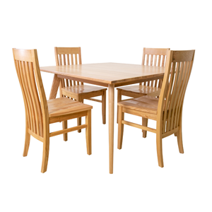 Table à manger rectangulaire moderne en bois écologique AMITY, 4 chaises pliantes, imperméable, pour maison, hôtel, villa - Product Image 1