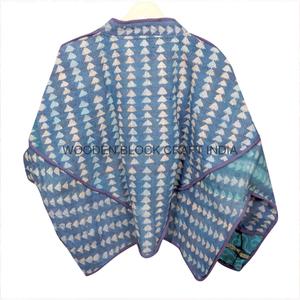 Chaqueta Kantha Vintage Hecha a Mano 100% Algodón, Acolchada, Cuello Mandarín, Transpirable, Ecológica, de Secado Rápido, para Varias Estaciones - Product Image 4