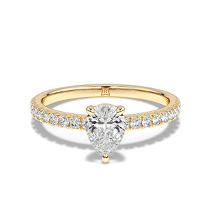 Anillo de cadena moderno con diamantes cultivados en laboratorio, oro macizo de 14K, banda apilable con diamantes redondos, joyería minimalista de compromiso - Product Image 4