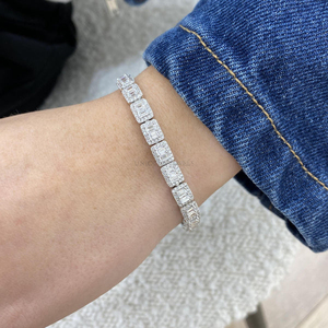 Dainty Lab Created Diamond Bracelet 10K 14K 18K <b>Gold</b> IGI Certified Sustainable High Clarity White Yellow <b>Rose</b> <b>Gold</b> - Product Image 3